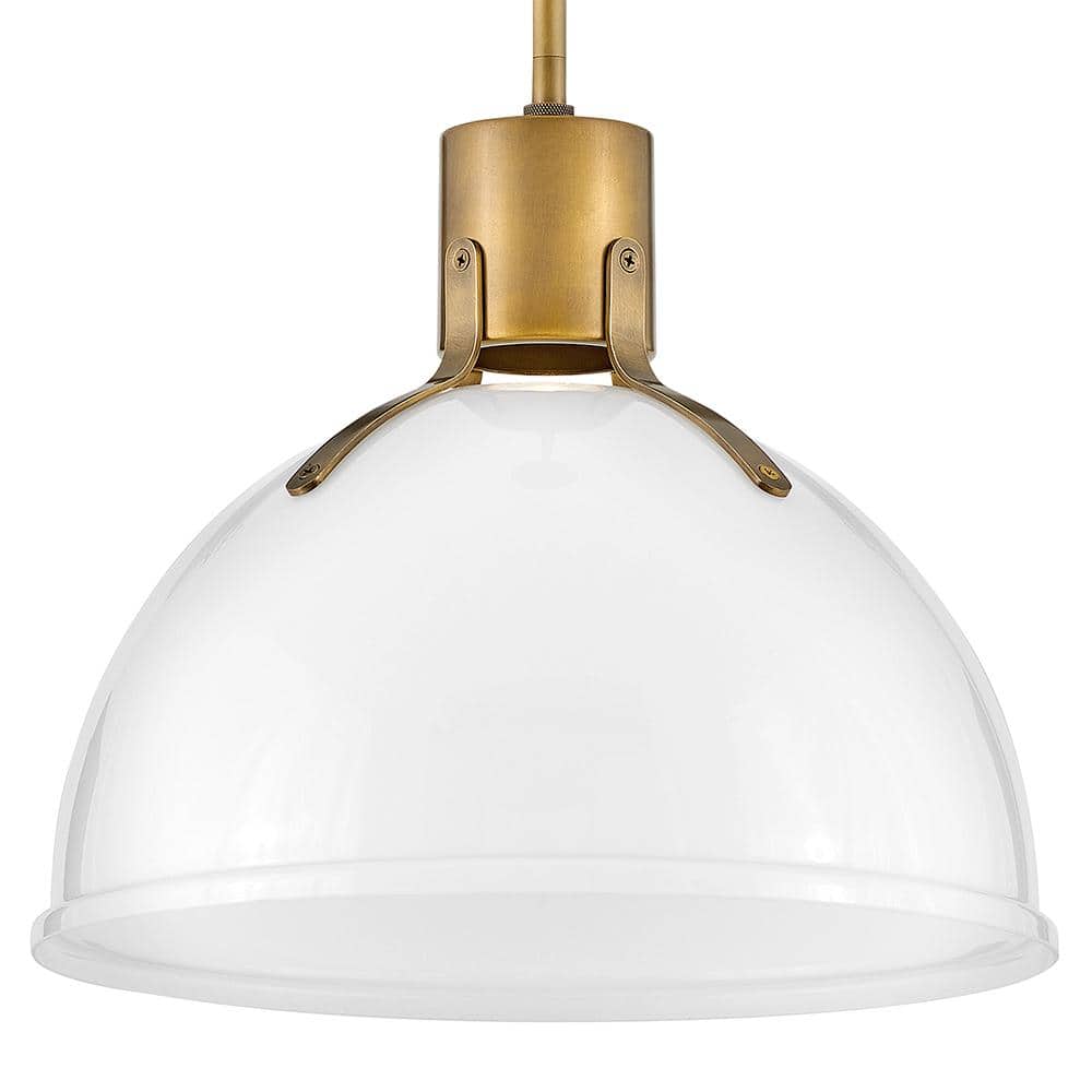 Heritage Brass and Opal Glass LED Pendant Light
