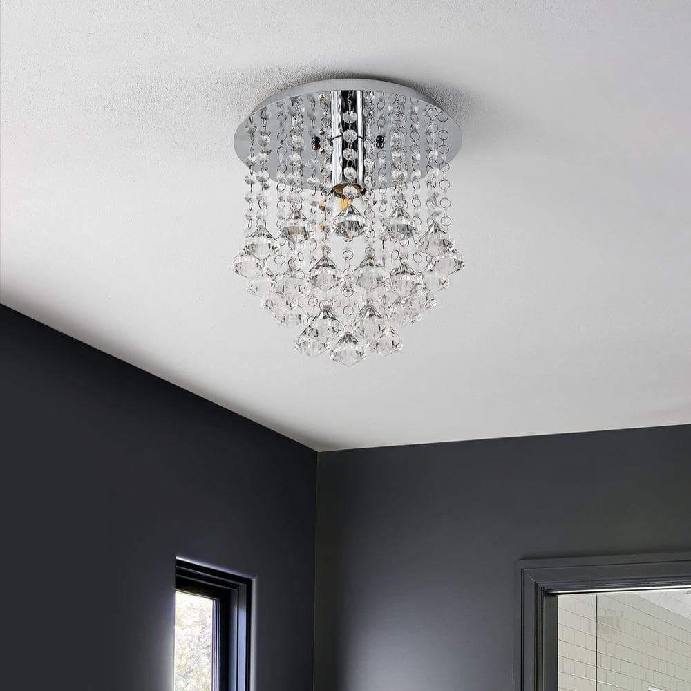 Lillibet 9.88" Chrome Crystal LED Flush Mount Ceiling Light