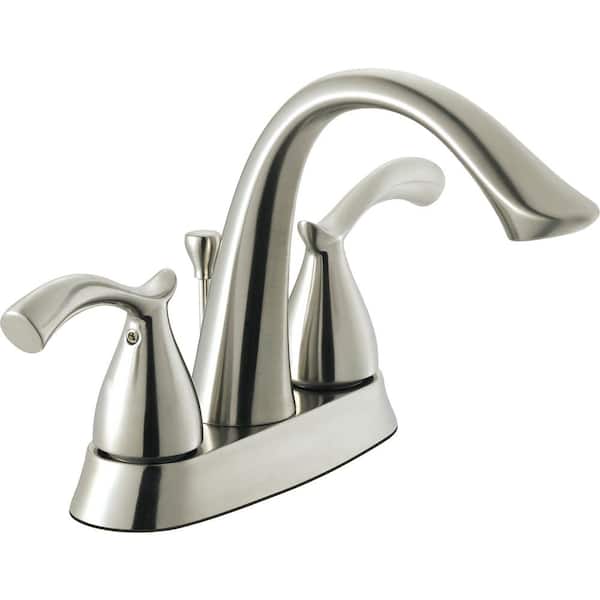 Glacier Bay Edgewood 4 in. Centerset 2-Handle High-Arc Bathroom Faucet in Brushed Nickel