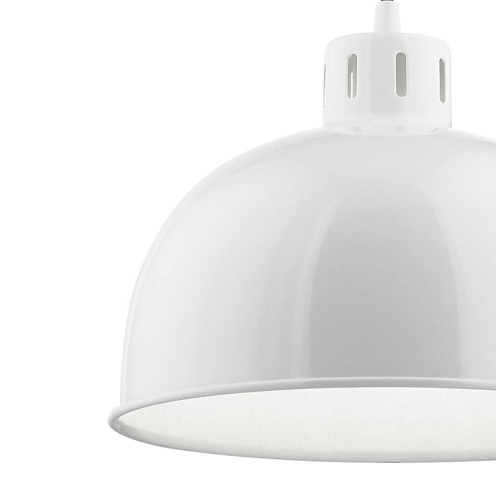 Zailey Black and White 11.5" Transitional Glass Bowl Pendant Light