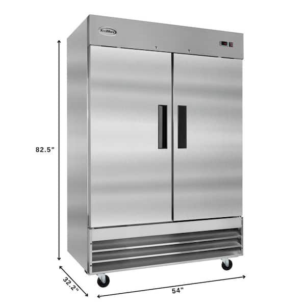 Koolmore 47 cu. ft. Commercial 2 Solid Door Reach In Refrigerator