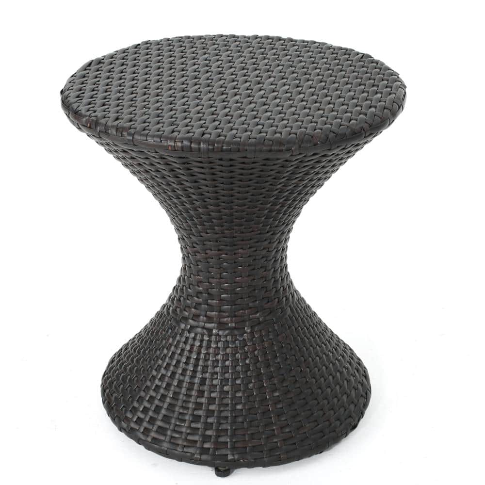 16.25 in  Multi-brown Wicker Hourgla Side Table  for Patios price history on PriceWatchPro