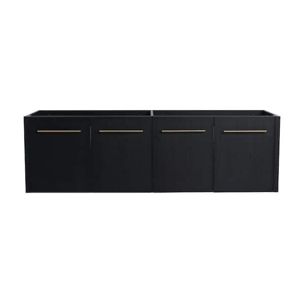 58.69 in. Bath Vanity Cabinet without Top in Black Chestnut Unassembled