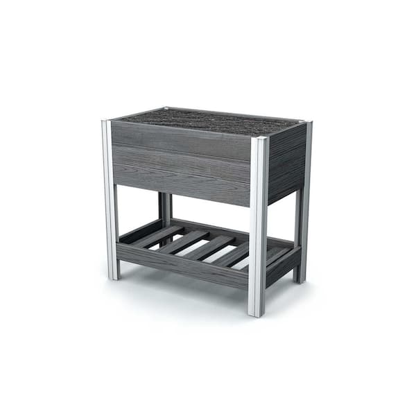 VITA Urbana 31 in. x 18 in. x 29 in. Slate Gray Vinyl Sprout Farm