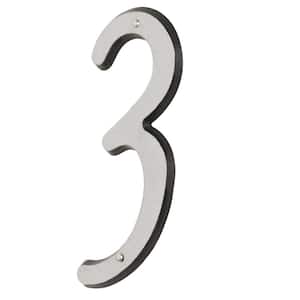 4 in. Plastic Reflective Nail-On House Number 3