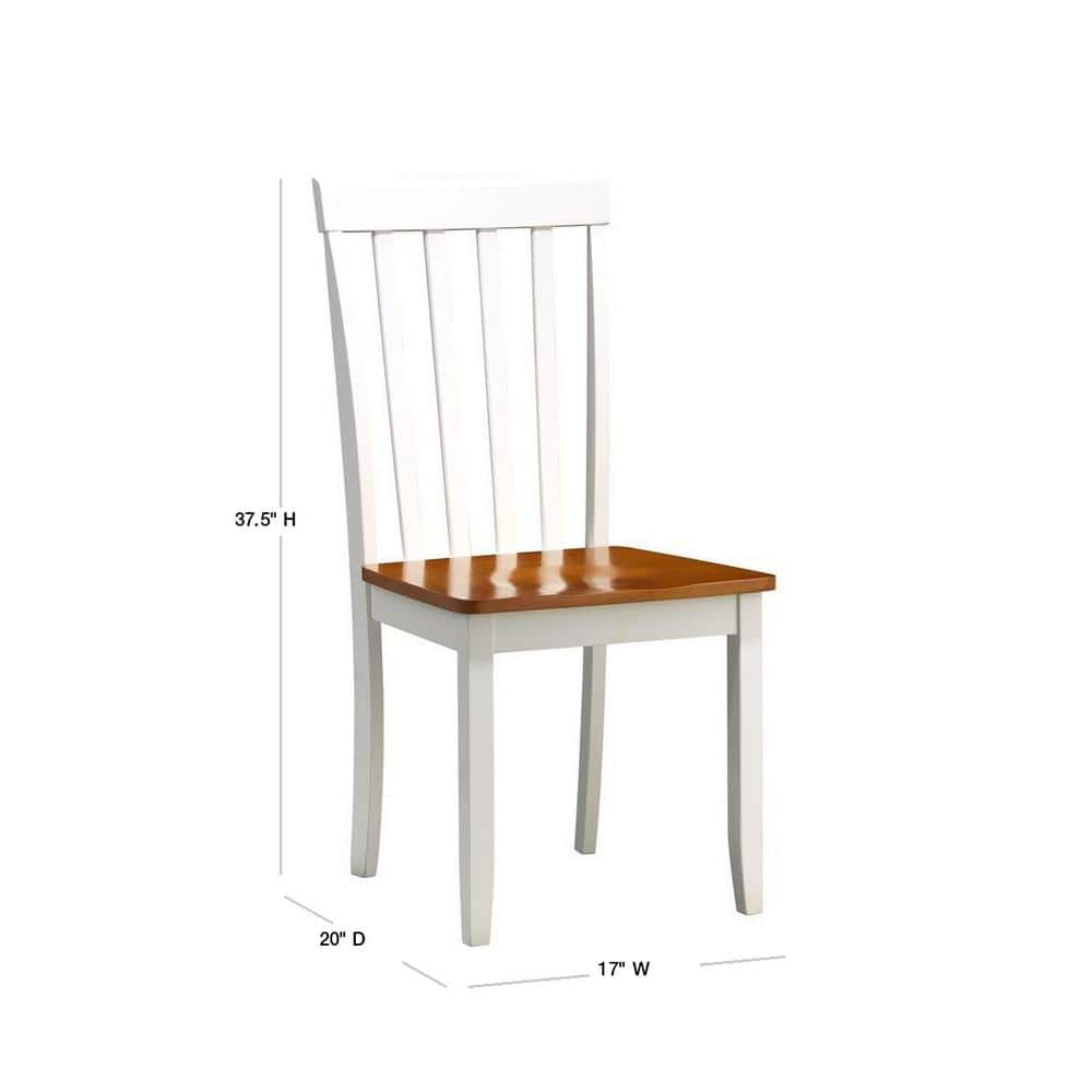 White Honey Oak Wooden Ladderback Side Chair