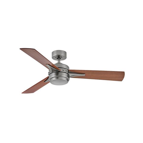 HINKLEY - Ventus 52 in. Integrated LED Indoor Pewter Ceiling Fan with Wall Switch