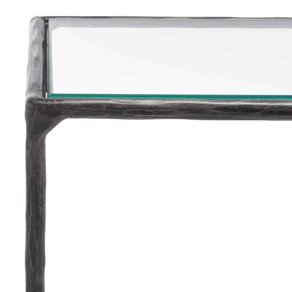 Jessa Aristocratic Black Metal and Glass 48'' Console Table