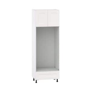 Wallace Painted Warm White Shaker Assembled Pantry Micro/Oven Cabinet with Drawer (30 in. W x 89.5 in. H x 24 in. D)