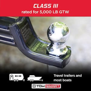 Class 3 5,000 lb. 2 in. Ball Diameter, 1 in. Shank Diameter, 2 in. Shank Length Chrome Trailer Hitch Ball