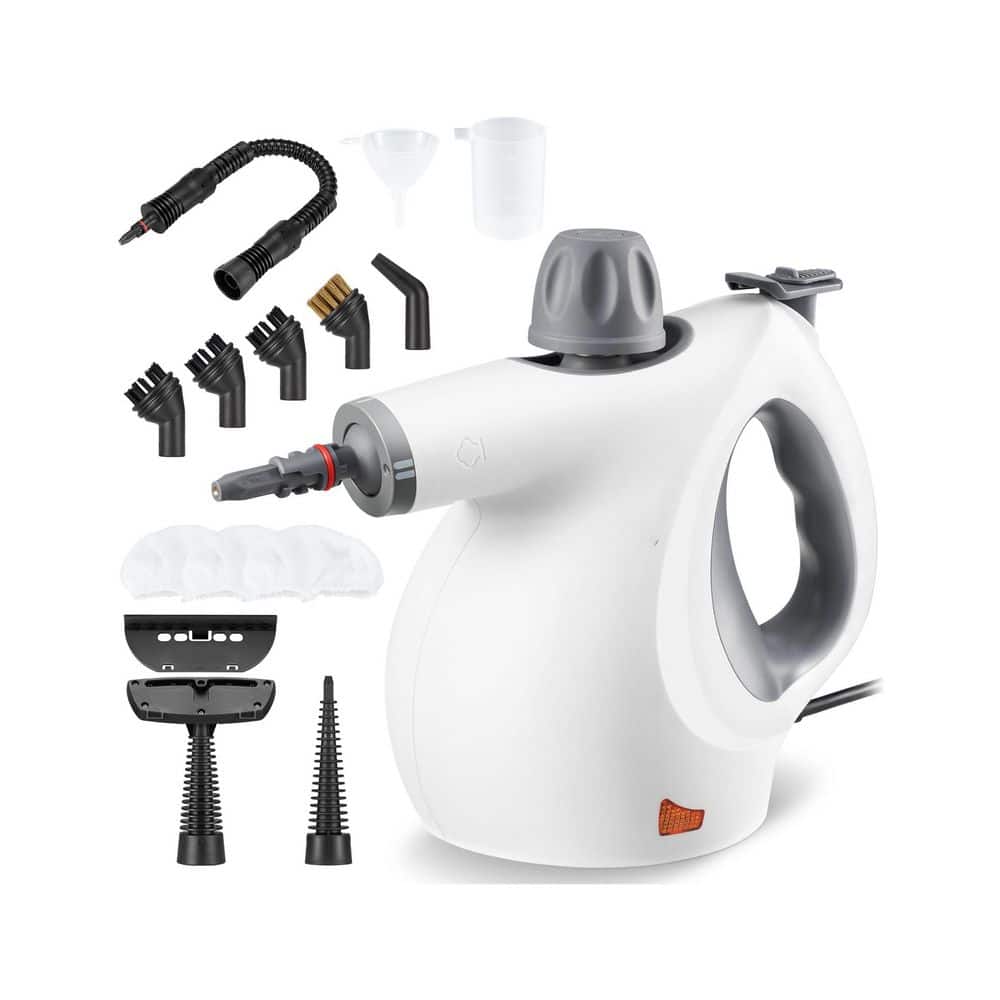 1050W Corded Handheld Steam Cleaner w 11OZ Tank, 9. 8FT Cord, 14PCS Accessories for Multi-Surface Cleaning, White price history on PriceWatchPro