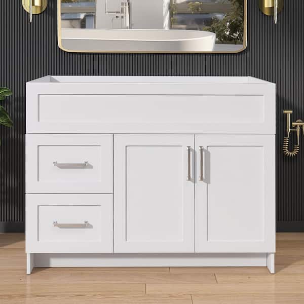 Mox 42 in. W x 21.5 in. D x 33.5 in. H Freestanding Bath Vanity Cabinet without Top bathroom Base in White Unassembled