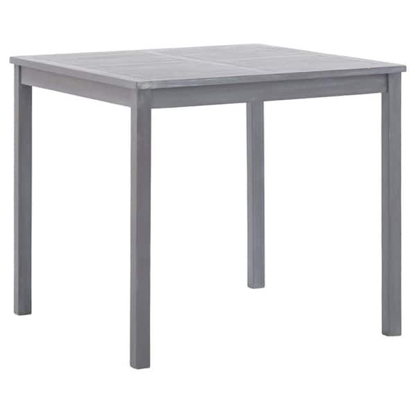 Benjara 31.5 in. Gray Square Wood End Table with Slatted Top