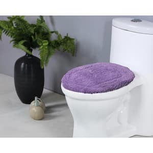 Waterford Collection 100% Cotton Tufted Bath Rug, 18x18 in. Toilet Lid Cover-Purple