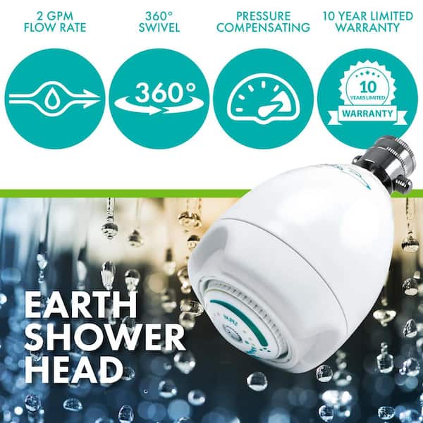 Earth Spa 3-Spray with 2 GPM 2.7-in. Wall Mount Adjustable Fixed Shower Head in White, (50-Pack)