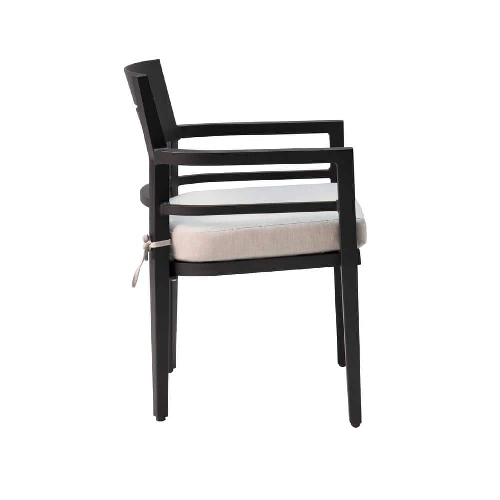 5-Piece Black Aluminum Patio Outdoor Dining Set with Beige Cushions and 1 Side Table price history on PriceWatchPro