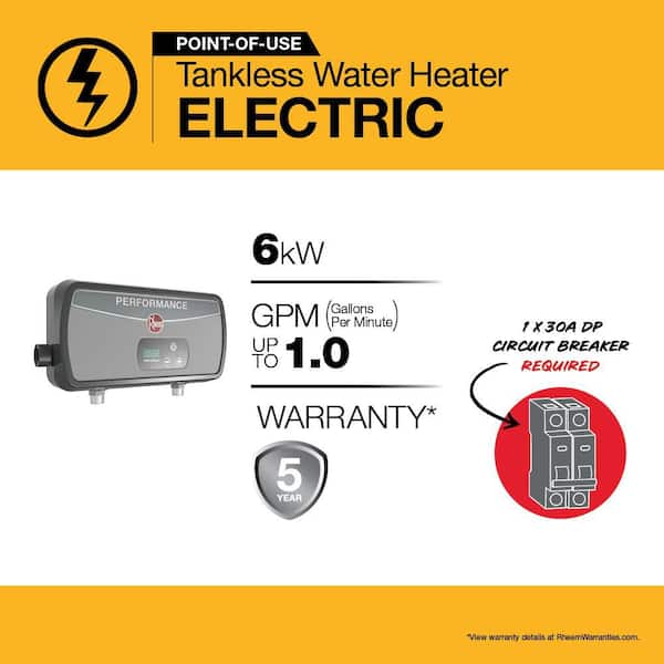 Performance 5.5 kW 1.6 GPM 240-Volt Point of Use Tankless Electric Water Heater