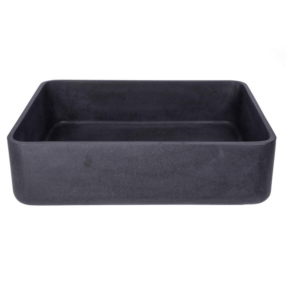 Eden 19'' Black Lava Stone Rectangular Vessel Sink