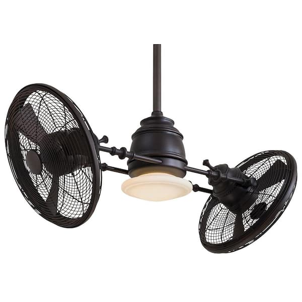 Vintage Gyro 42 in. LED Indoor Kocoa Twin Turbo Ceiling Fan with Light and Wall Control