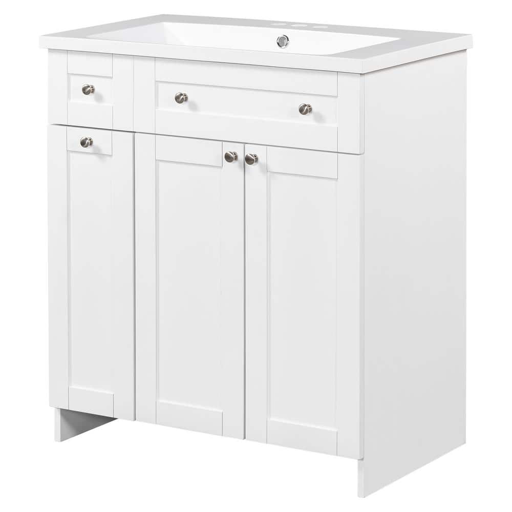 30.00 in. W x 18.00 in. D x 34.50 in. H Freestanding Bath Vanity in White w