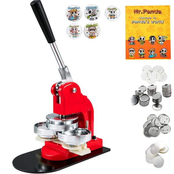 75 mm (3 inch) Button Maker Machine, Badge Punch Press Kit with 500pcs Button Parts, Circle Cutter and Magic Book