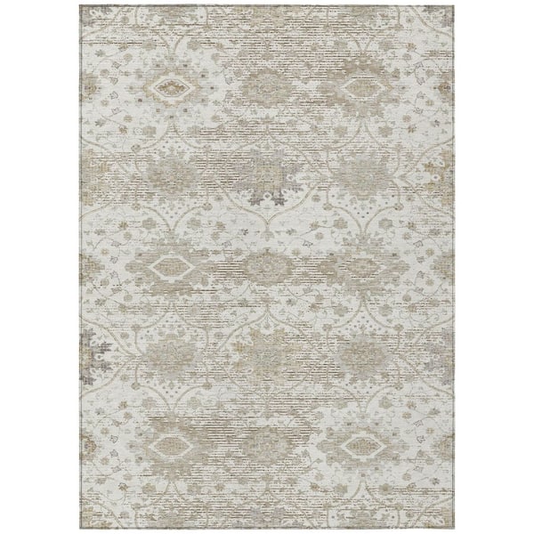 Chantille Machine Washable Indoor/Outdoor Abstract ACN3100 Ivory 9 ft. x 12 ft. Area Rug