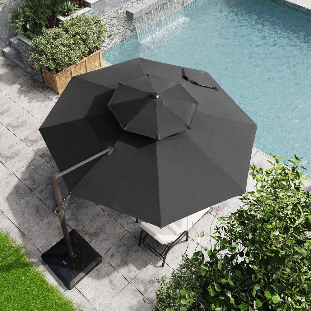 Crestlive Products 11.5 ft. x 11.5 ft. Cantilever Tilt Patio Umbrella ...