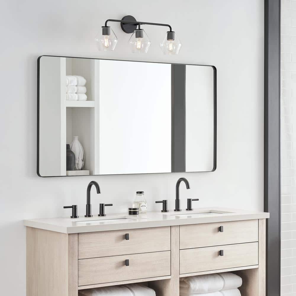 Midnight Black Steel 3-Light Dimmable Vanity Light