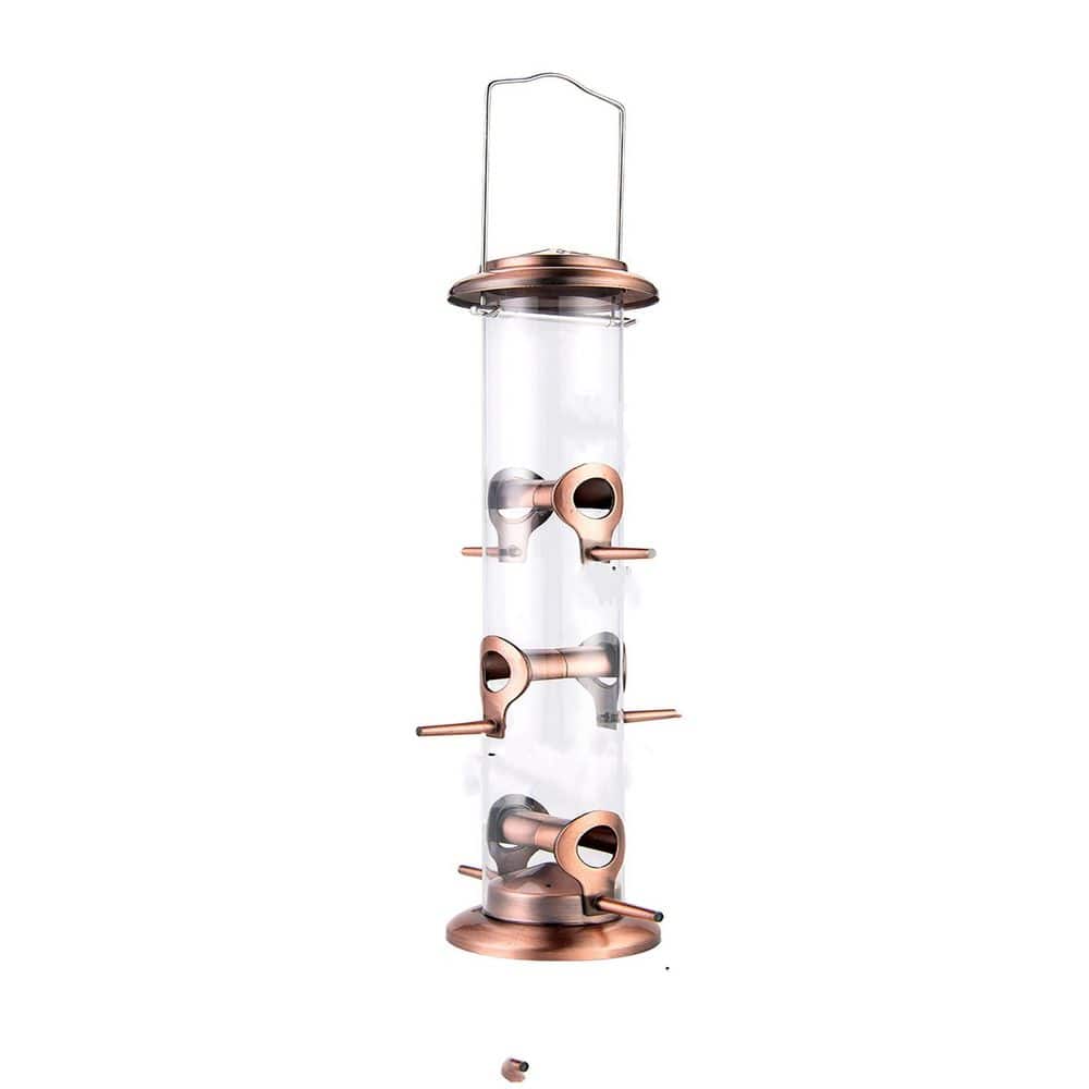 Brushed Copper Metal Hanging Bird Seed Feeder with 14 in. 6-Port for Wild Birds price history on PriceWatchPro