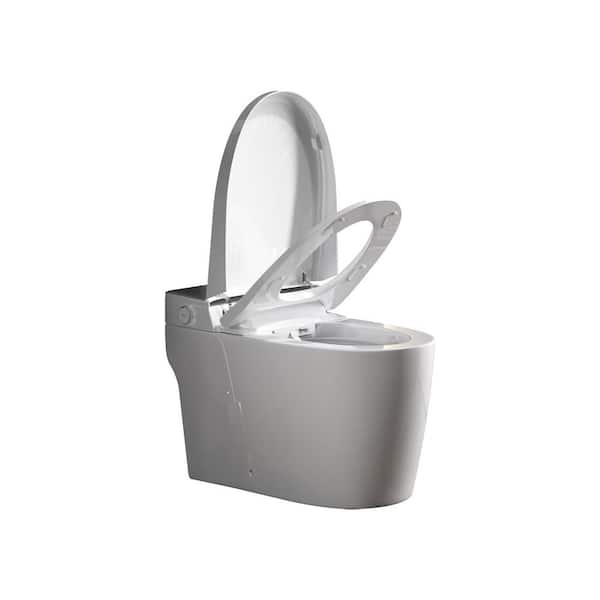1-Piece Bidet Toilet with Warm Air Dryer Heated Seat LED Night Light Auto Open/Close Toilet