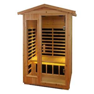 57.87 in. L Two persons Canadian Premium Hemlock Wood Far Infrared Sauna Room 50HZ /120V