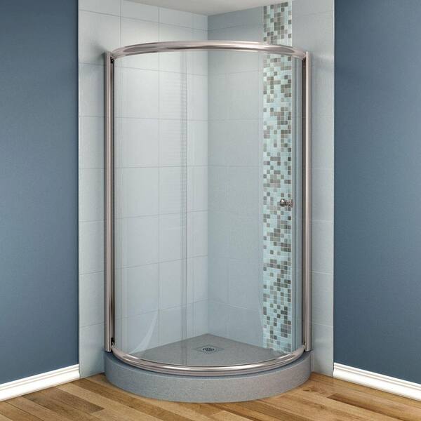 MAAX Tully 36 in. x 36 in. x 70 in. Frameless Corner Lateral Shower Door in Clear Glass and Nickel Finish-DISCONTINUED