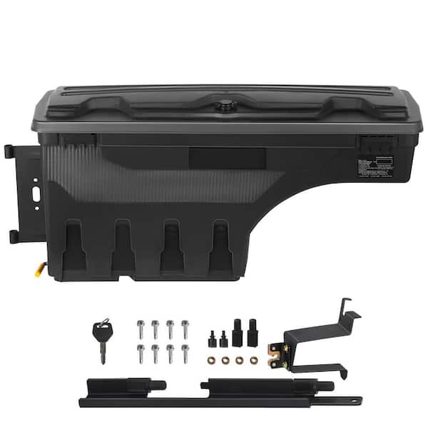 Truck Bed Storage Box, Lockable Lid, Waterproof ABS Wheel Well Tool Box 6.6 Gal/20 L, Side Truck Tool Box