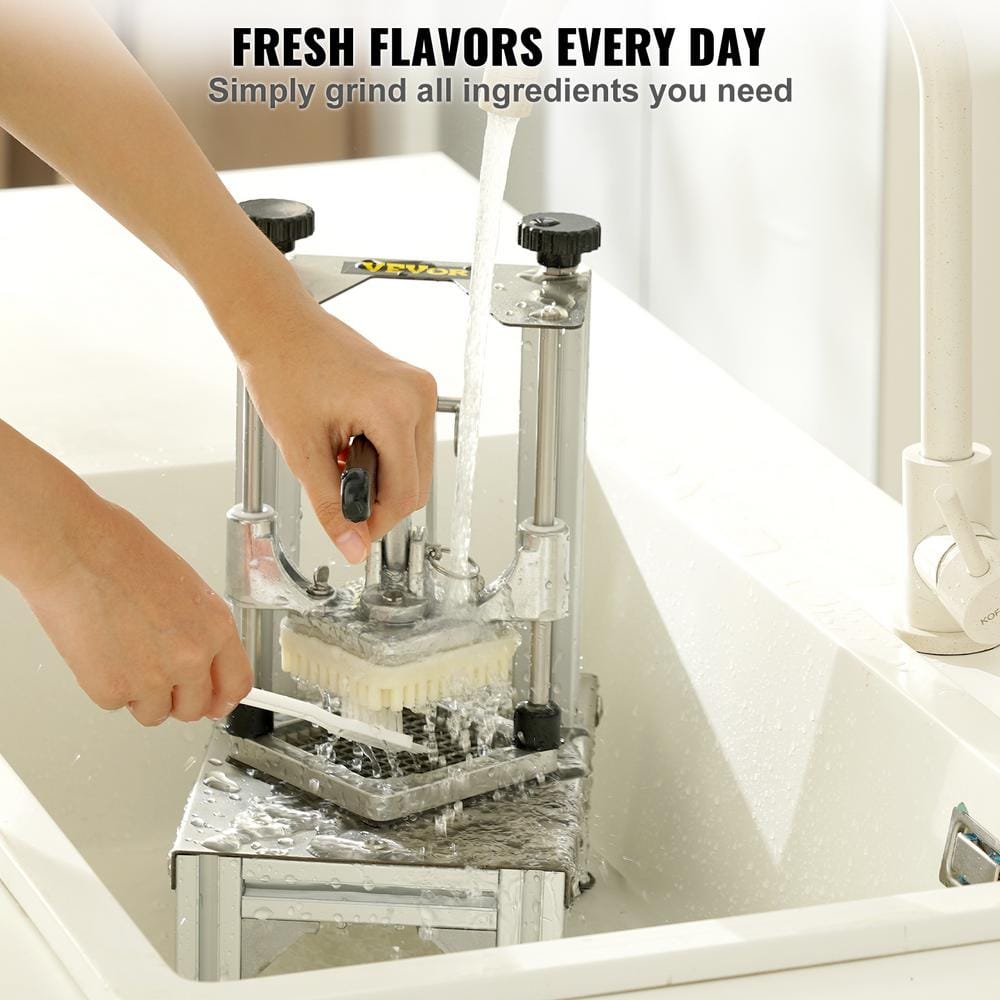 Heavy-Duty Silver Commercial Vegetable Chopper with 4 Blades