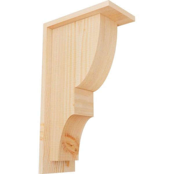 Ekena Millwork 5-1/2 in. x 10 in. x 18 in. Douglas Fir Ridgewood Smooth Corbel with Backplate