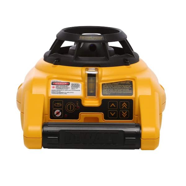 DEWALT 150 ft. Red Self-Leveling Rotary Laser Level with Detector and  Clamp, Wall Mount, Remote, Bag, (2) D and (1) 9V battery DW074KD The Home  Depot
