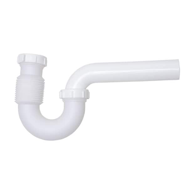 Oatey Form N Fit 1-1/2 in. White Plastic Sink Drain Flexible P-Trap