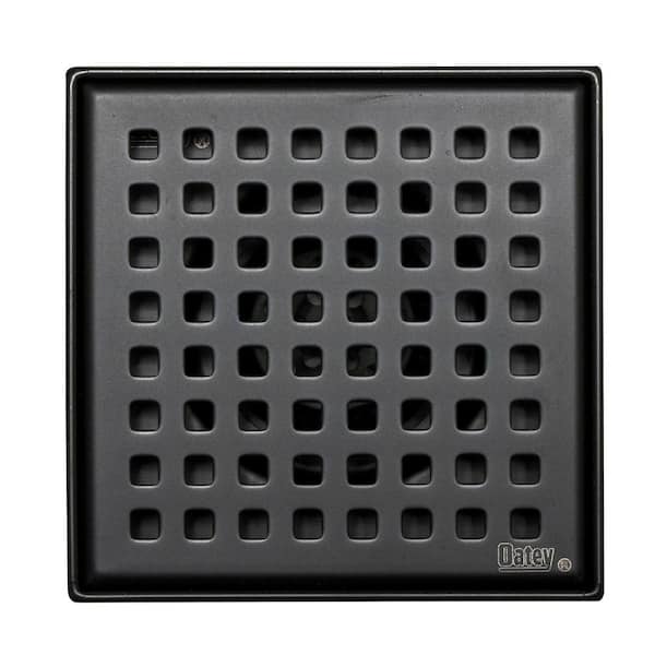 Oatey Designline 4 in. x 4 in. Stainless Steel Square Shower Drain with  Square Pattern Drain Cover in Matte Black DS32040 - The Home Depot