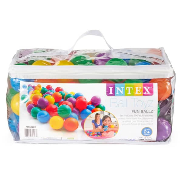 Intex Small Plastic Multi-Colored Fun Ballz for Ball Pit Bounce