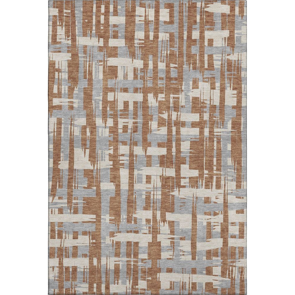 Mayfield Premium Machine Washable Abstract AMF1849 Paprika 5 ft. x 7 ft. 6 in. Area Rug price history on PriceWatchPro