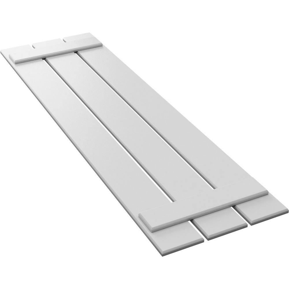 Unfinished White PVC Board and Batten Shutters, 17 1/8"W x 38"H
