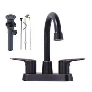 4 in. Center Set Double Handle High Arc Bathroom Faucet in Oil Rubbed Bronze