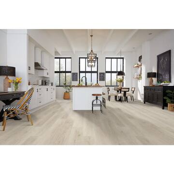 Vert Haus Snowdrift Oak 10 mm T x 7.4 in. x 47.2 in. Waterproof Hybrid Resilient Flooring (27 sq. ft./Case)