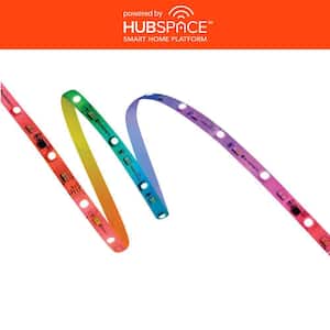 32.8 ft. Smart RGBWIC Dynamic Color Changing Dimmable Plug-In LED Strip Light Powered by Hubspace