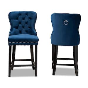 Howell 26.in Navy blue and Espresso brown Counter Stool (Set of 2)
