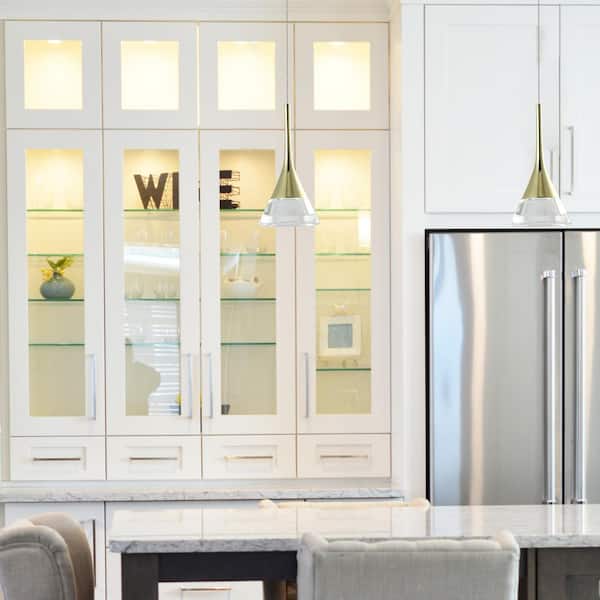 Amalfi 4.75 in. ETL Certified Integrated LED Pendant Lighting Fixture with Cone Shade, Gold