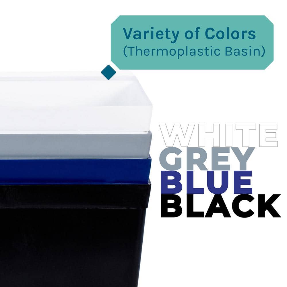 White Freestanding Utility Sink with Black Metal Legs