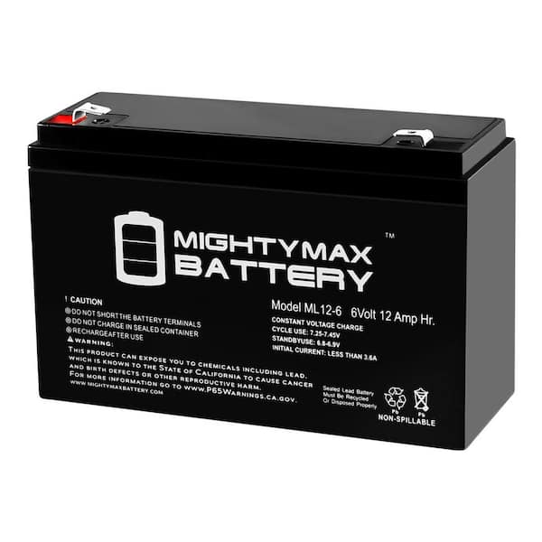 MIGHTY MAX BATTERY 6V 12AH Battery Replacement for Expert Power EXP6120 + 6V Charger