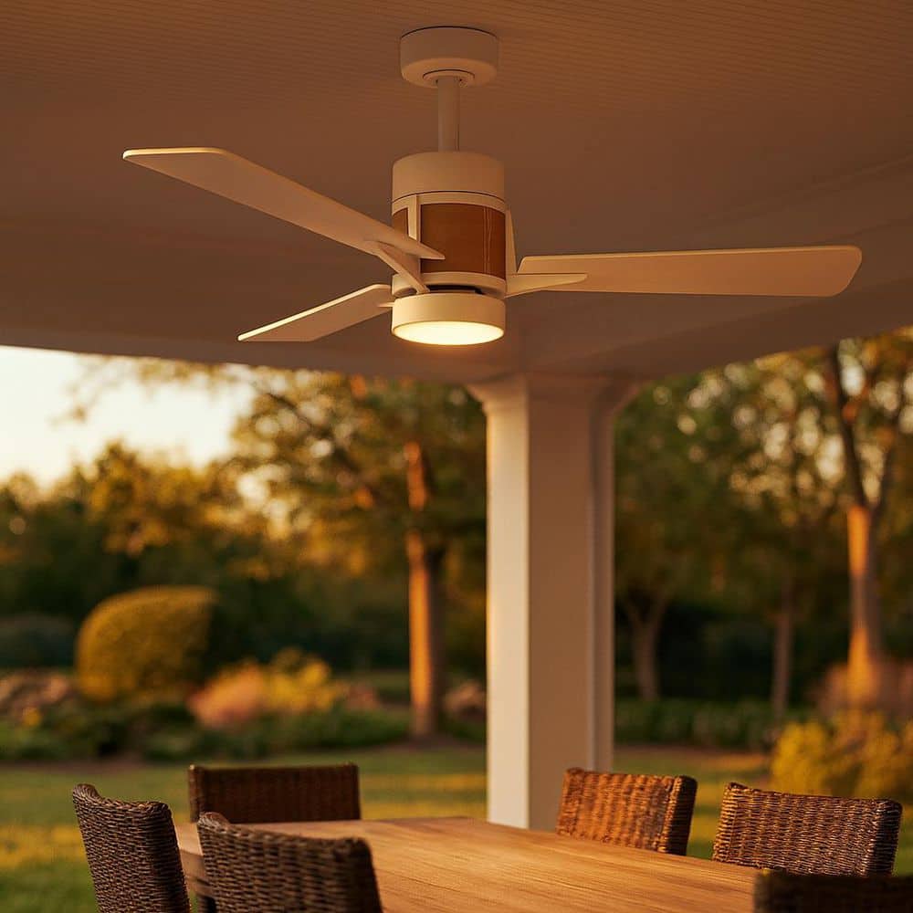 Atticus 42.0 in. Indoor/Outdoor Integrated LED Matte White Ceiling Fan with Remote Control price history on PriceWatchPro