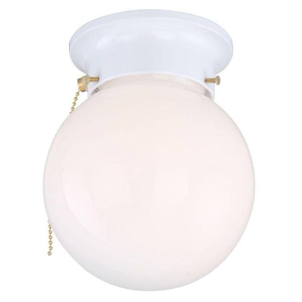 6" Globe Ceiling Light Fixture with Pull Chain 